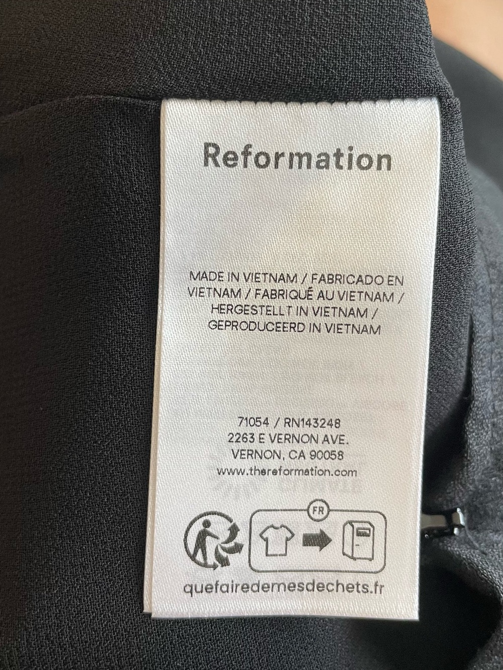 Reformation Black Square-Neck Ribbed Tank - Picture 7 of 8